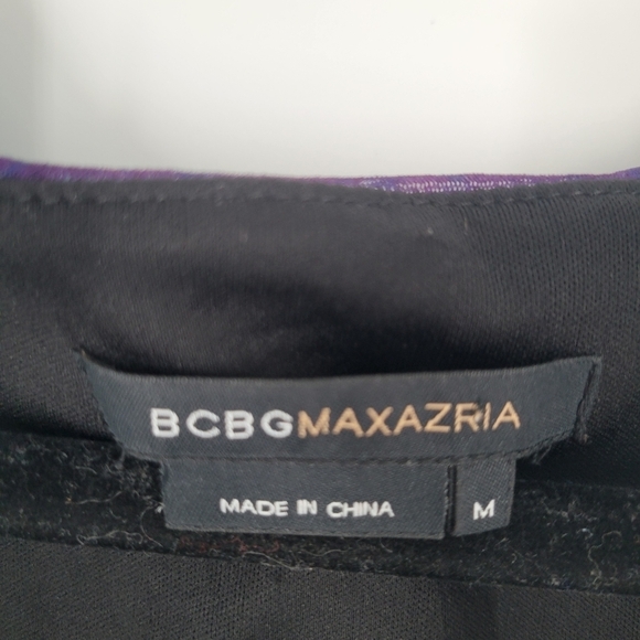 BCBGMaxzaria Dress Size M One Shoulder Hi Low Blue Purple - Picture 4 of 6